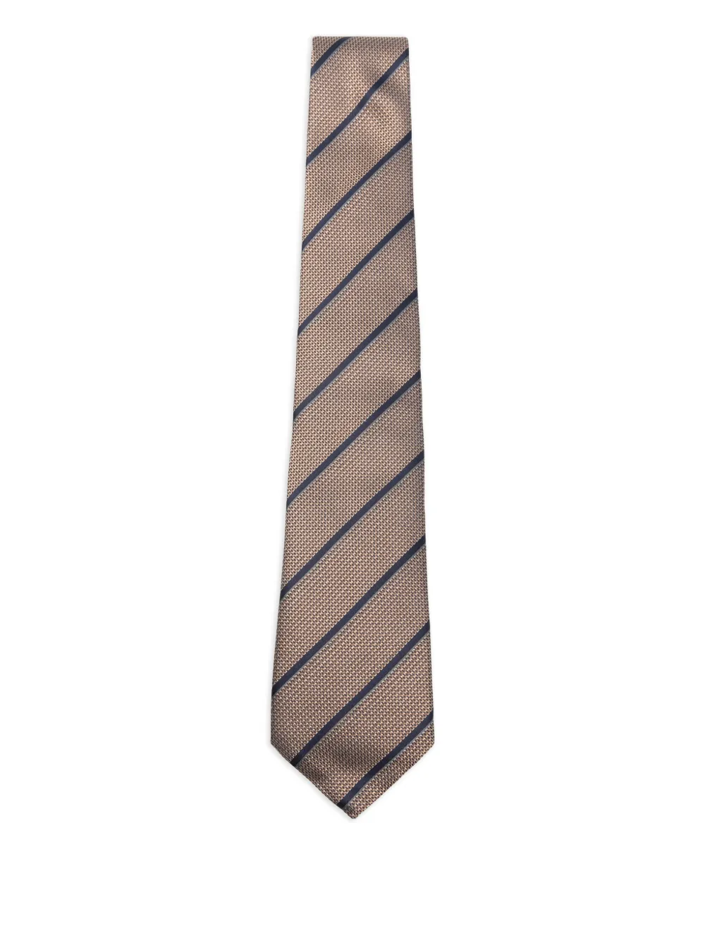 Canali striped-pattern silk tie | Brown | Image 1