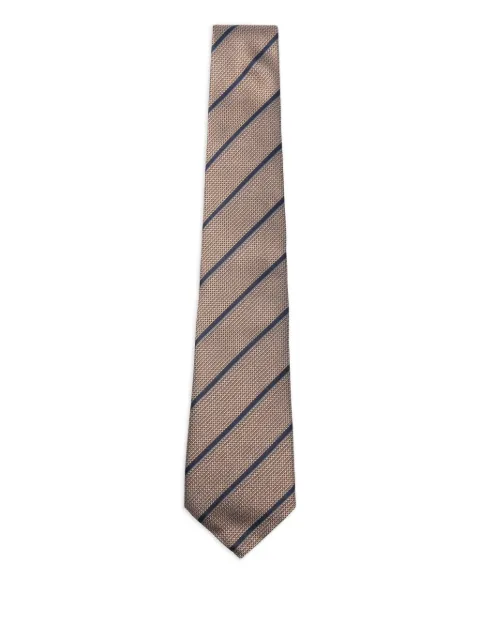 Canali striped-pattern silk tie