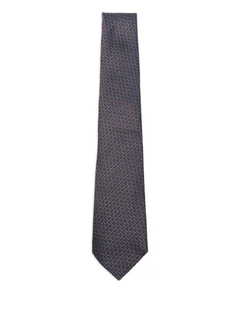 Canali geometric-pattern silk tie