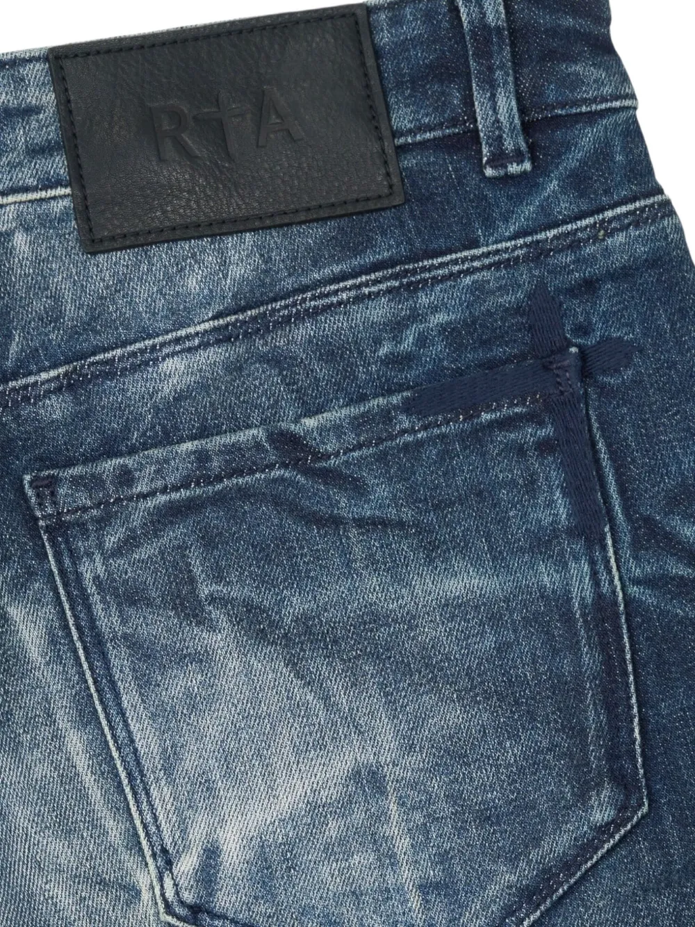 RTA Clayton jeans met geborduurd logo Blauw