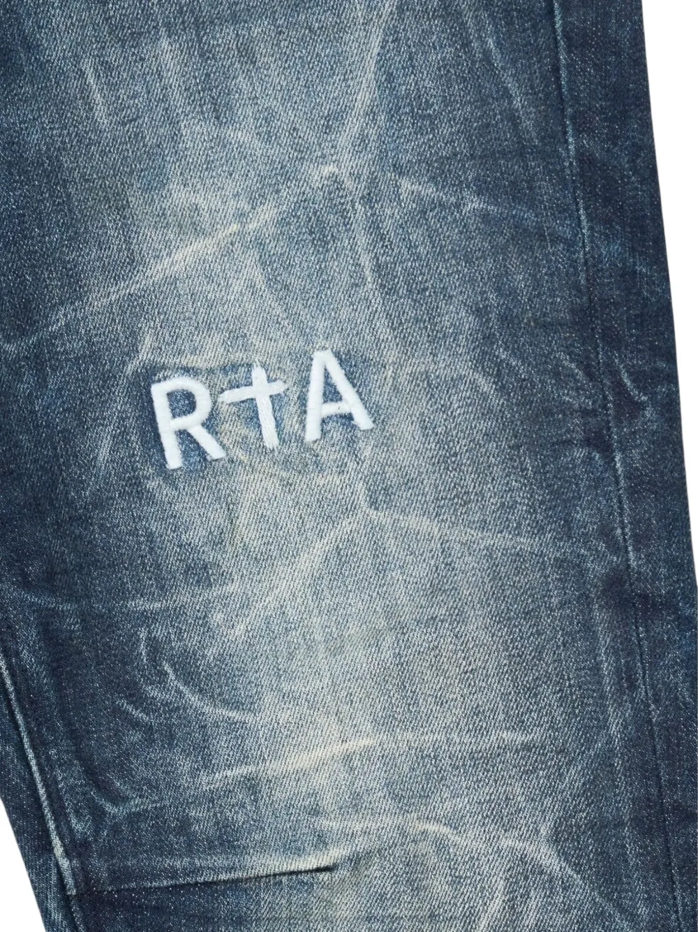 RTA Clayton jeans met geborduurd logo Blauw