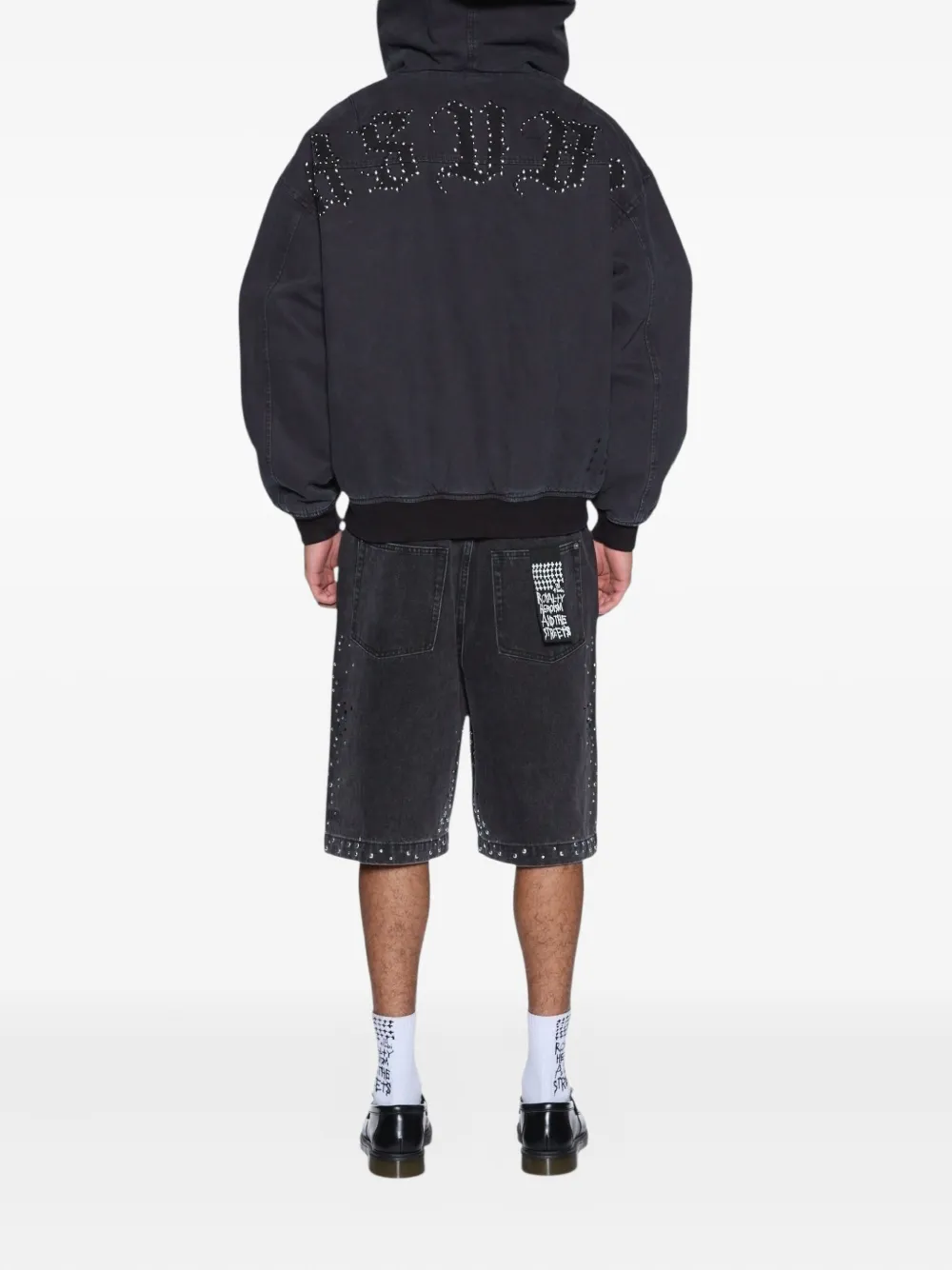 Ksubi Bomberjack met capuchon en studs Zwart