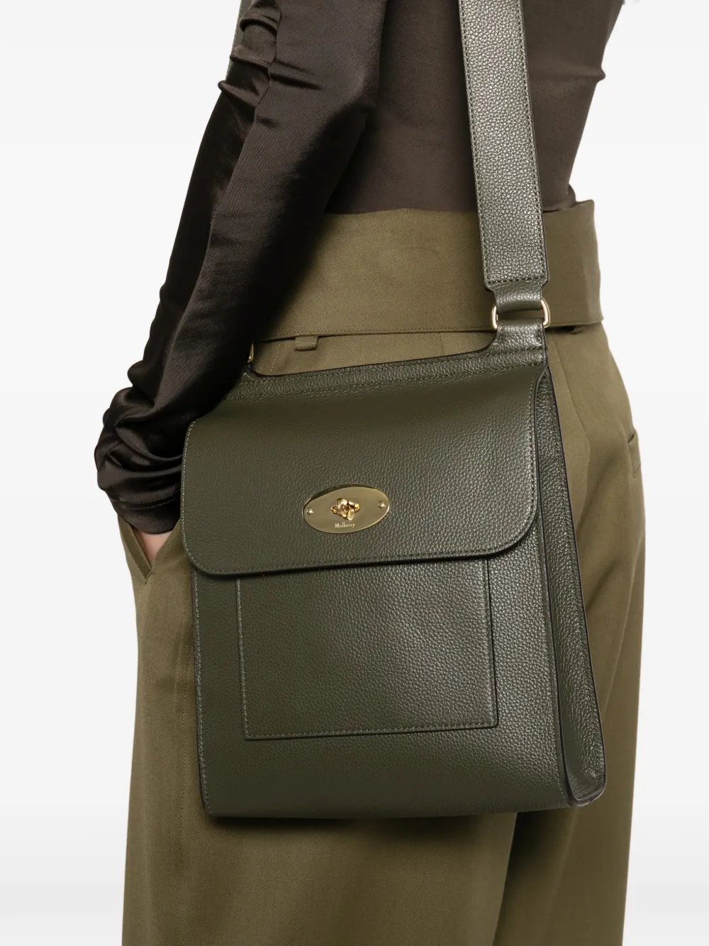  Mulberry Small Antony Leather Satchel Bag - Green 