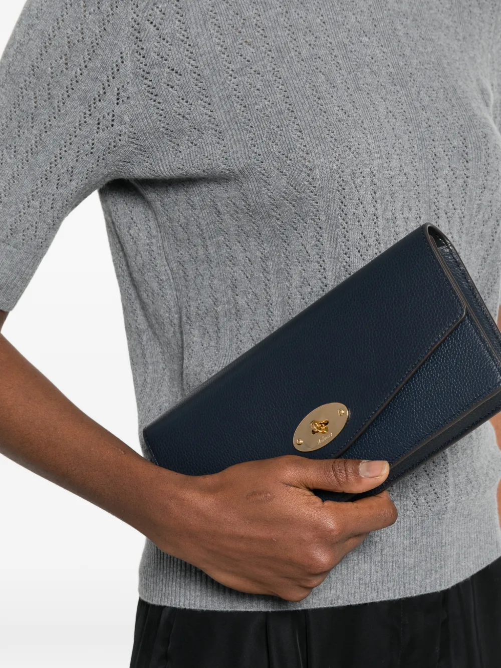 Mulberry Darley twist-lock-fastening clutch bag - Blauw