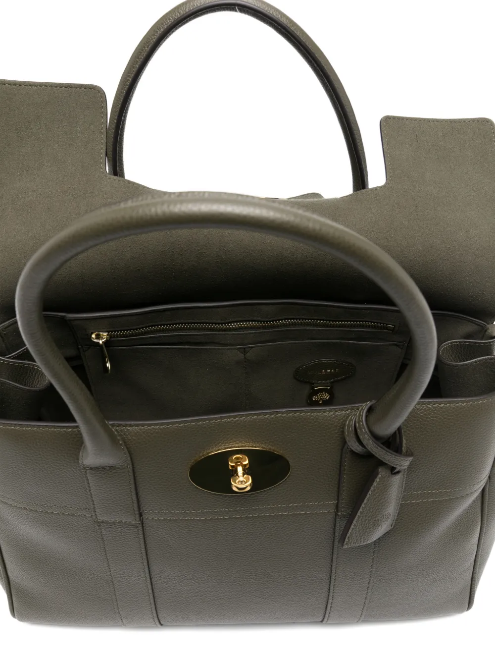 Mulberry Bayswater Flap-top Leather Tote Bag In Green
