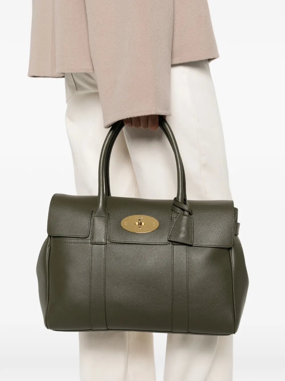 Mulberry Bayswater Flap-top Leather Tote Bag In Green