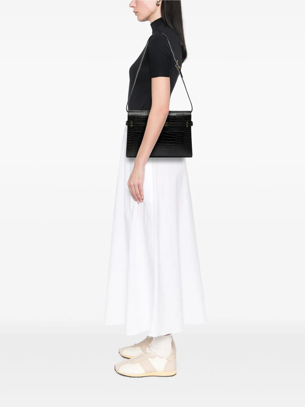 Saint Laurent Pre-Owned 2021 Medium Shiny Croc Embossed Manhattan shoulder bag | Pre-Owned | Image 2