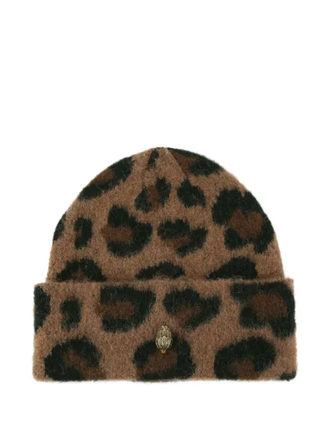 Kurt Geiger London leopard-print beanie hat