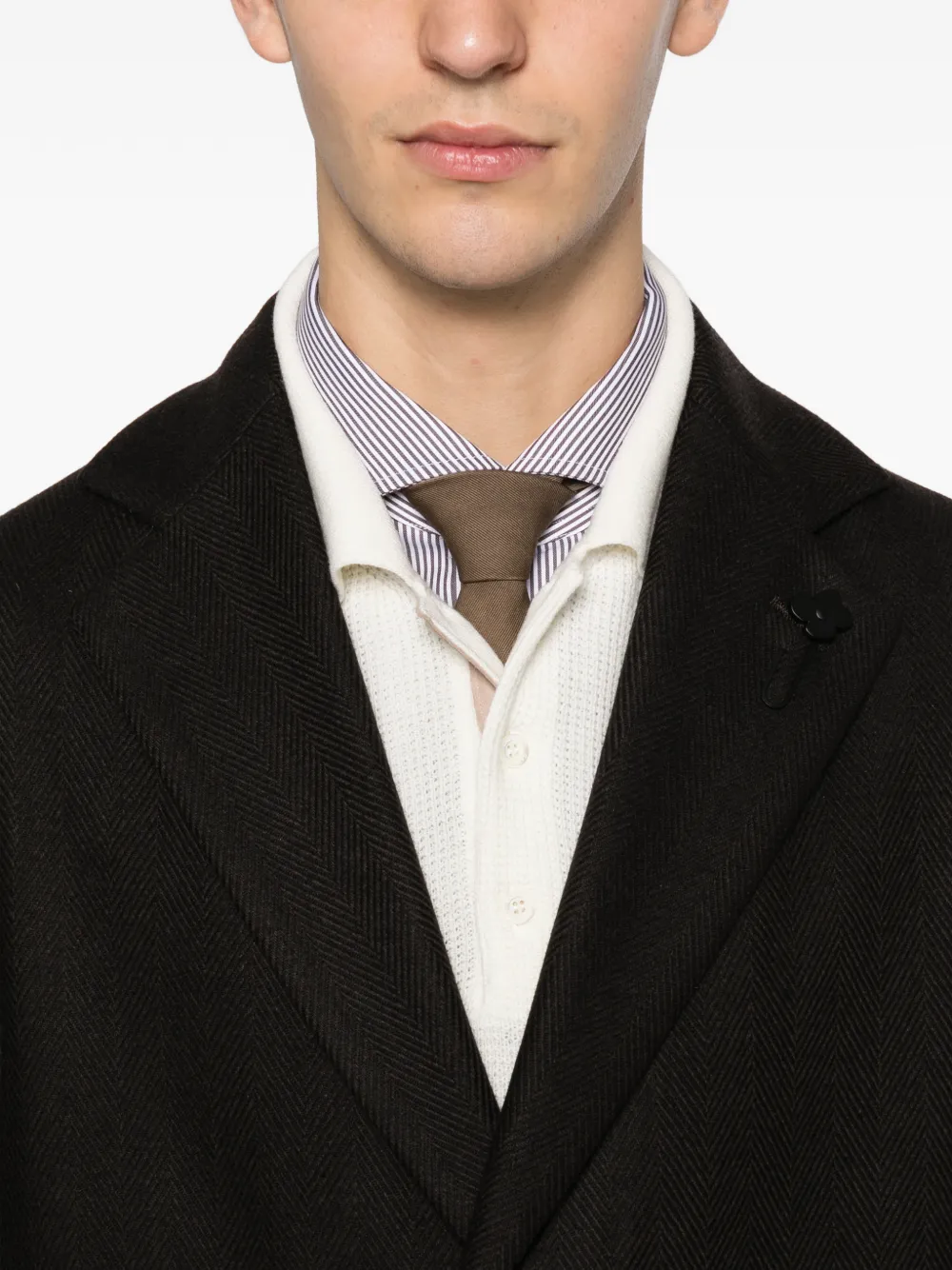 Lardini Single-breasted Coat In Black