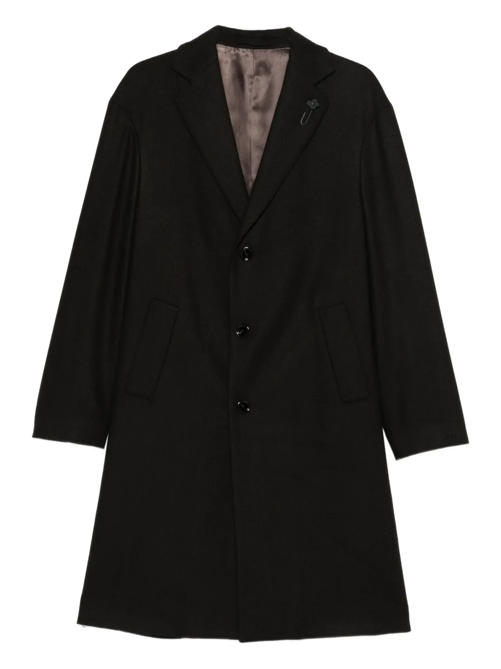 Lardini single-breasted coat | Black | Image 1
