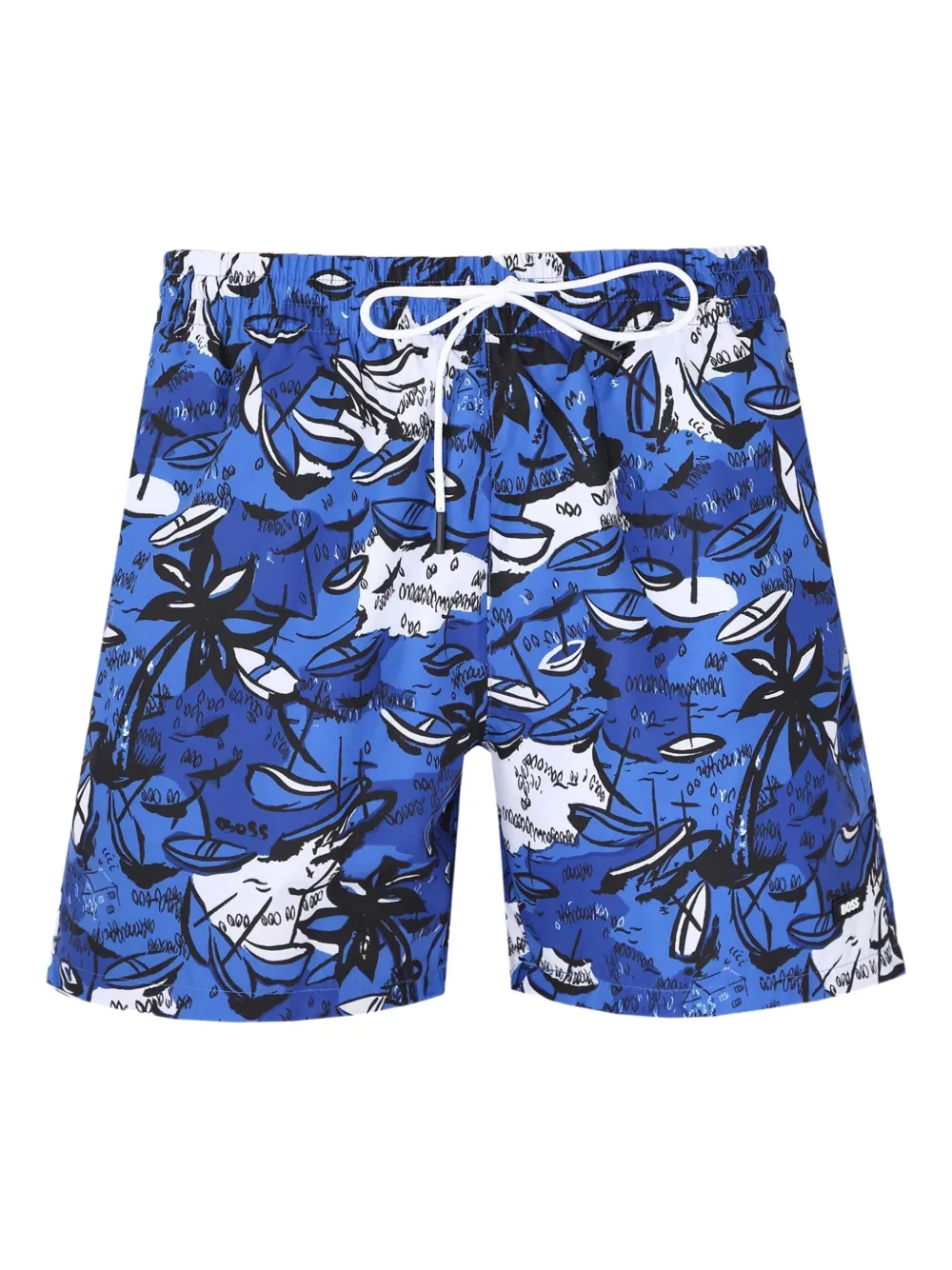 HUGO Willow print cycling shorts | Blue | Image 1