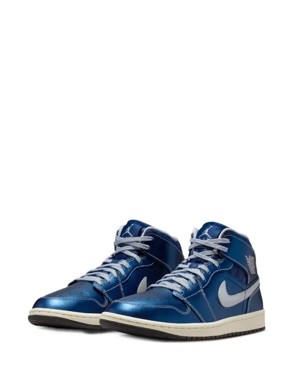 Nike Air Jordan 1 ハイカット スニーカー Jordan Air Jordan 1 Mid ハイカット スニーカー | ブルー | FARFETCH JP
