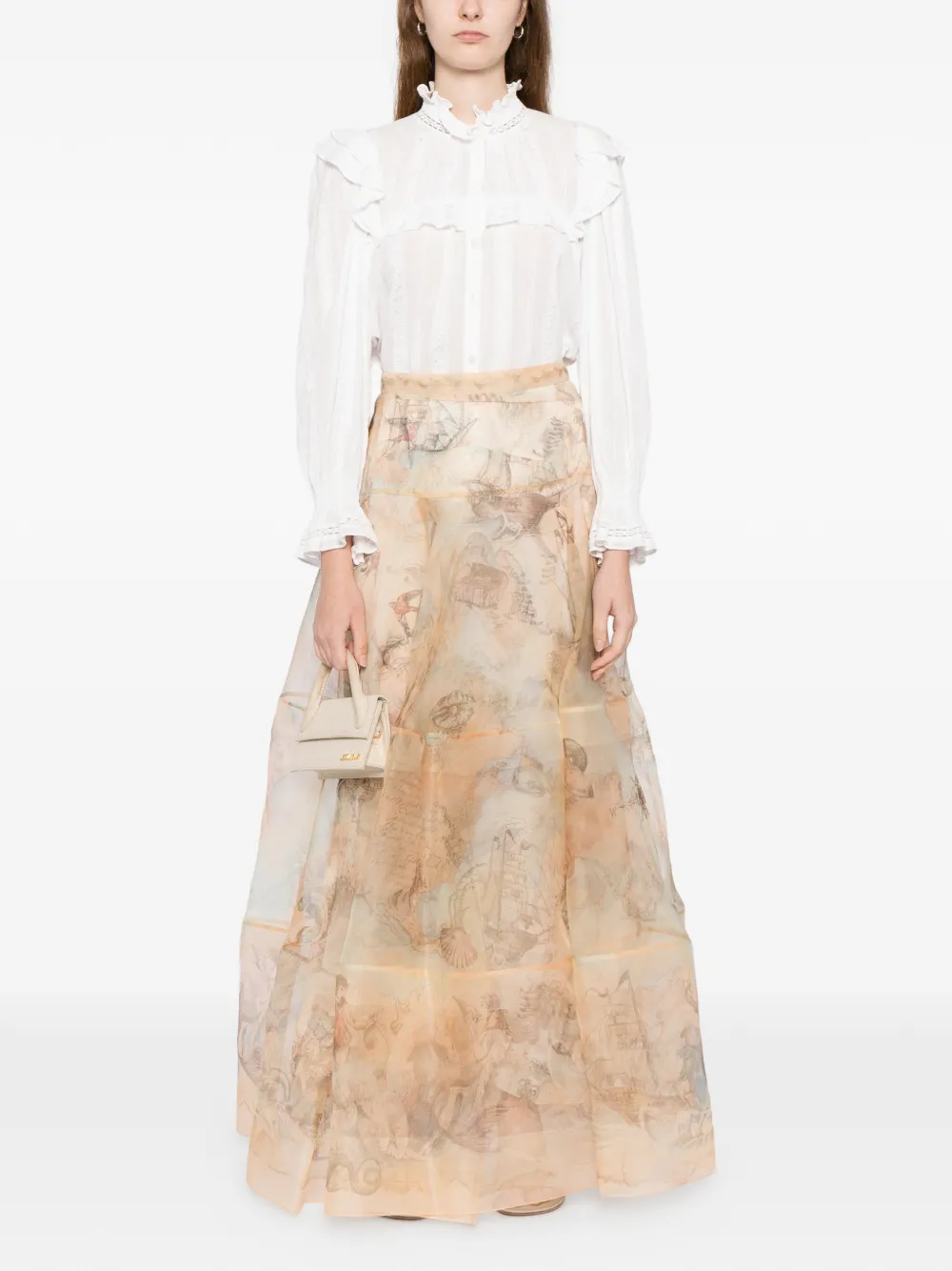 ZIMMERMANN Rebellion maxi-rok met lantaarn - Beige