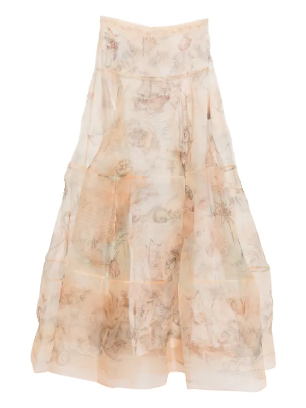 Zimmermann Rebellion Lantern Maxi Skirt in Neutrals