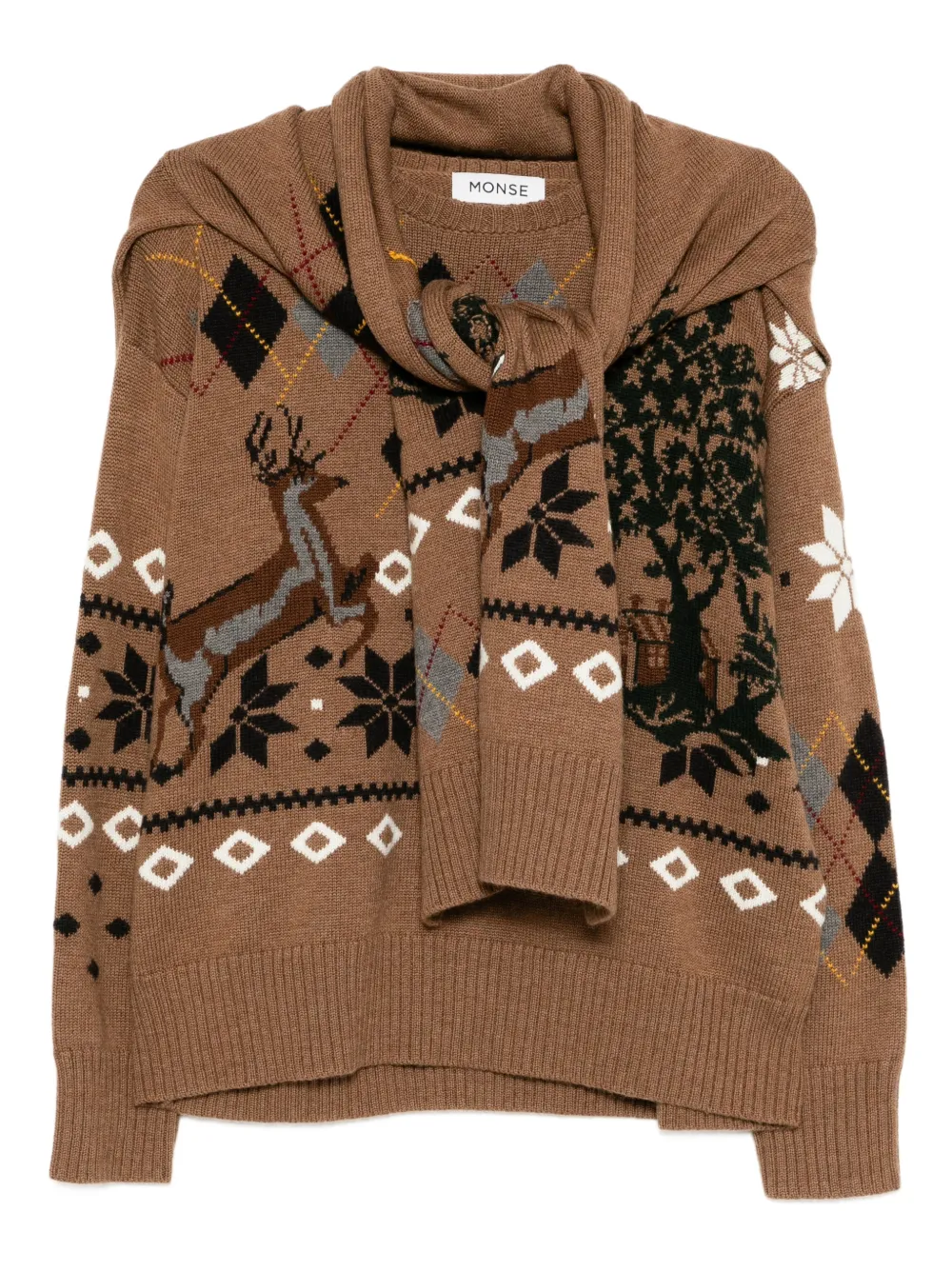 Monse Fair Isle jumper - Brown