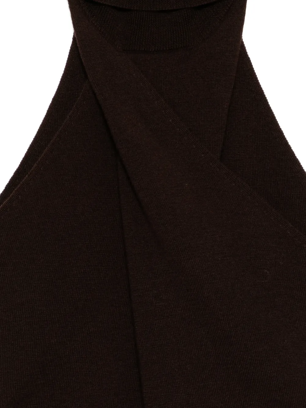 Monse Twisted Roll Neck Top In Brown