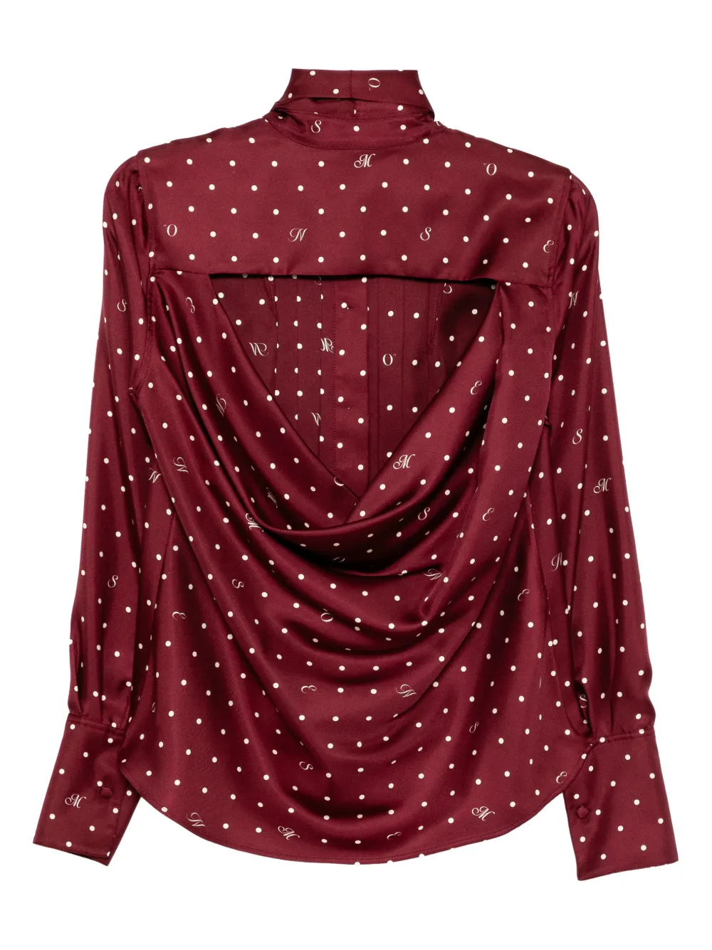 Monse Blouse met gestrikte hals en gedrapeerde rug - Rood