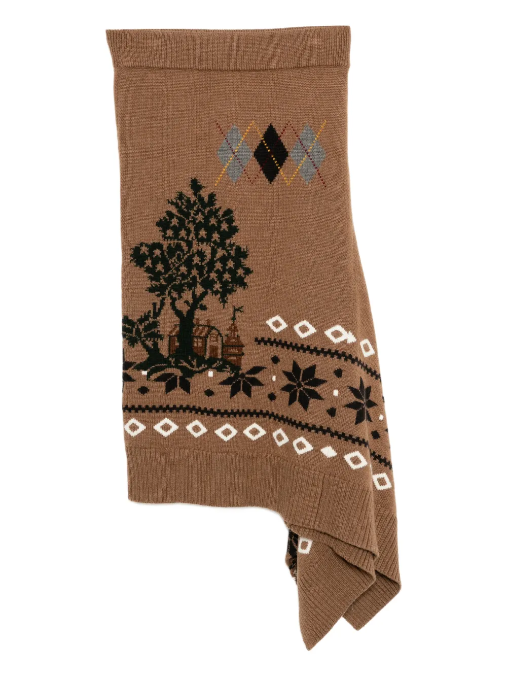 Monse jupe mi-longue Fair Isle | marron | Image 1