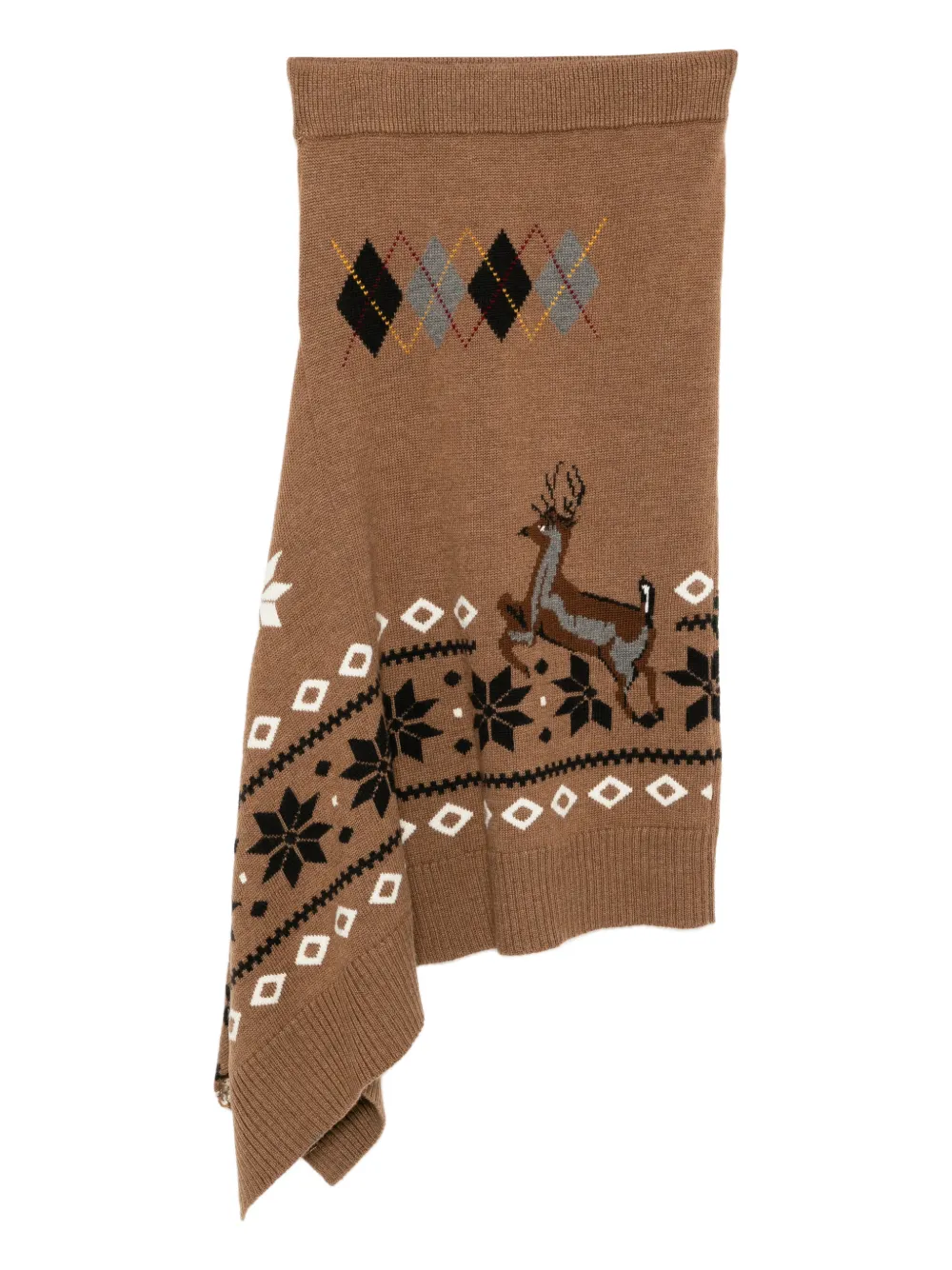 Monse Fair Isle midi-rok - Bruin