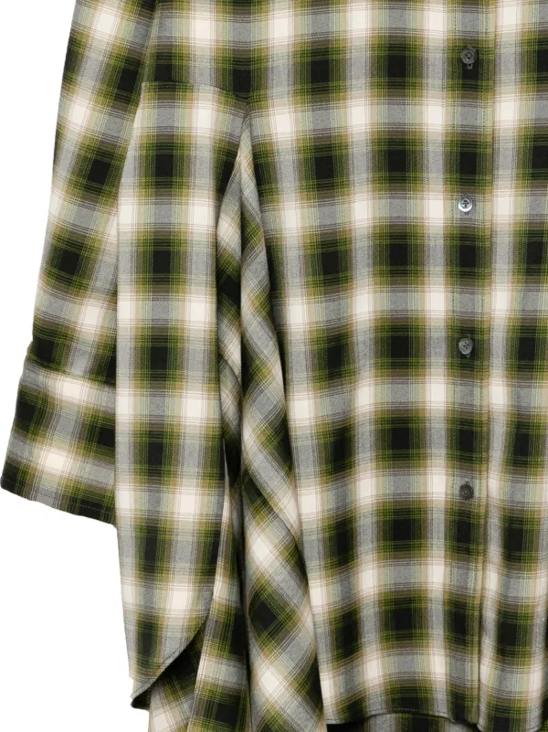Monse Plaided Shirt Dress | Green | FARFETCH