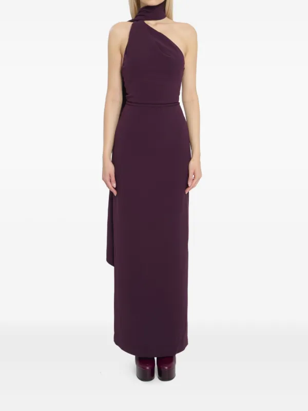 Solace London Demi One-shoulder Maxi Dress in Purple