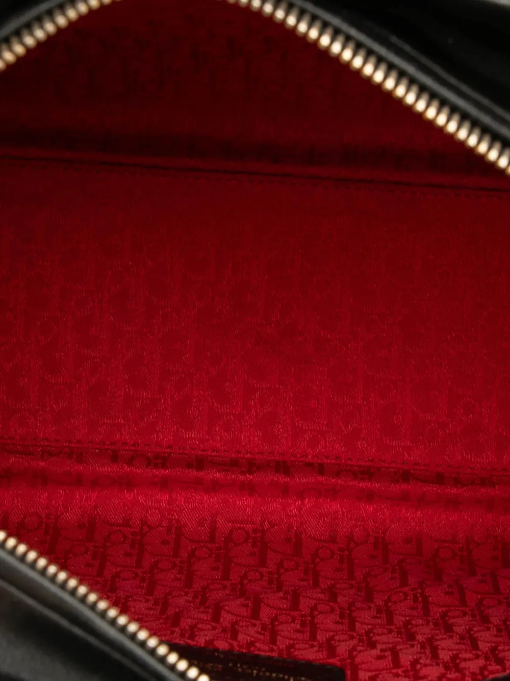 DIOR Pre-owned 2000 Large Lambskin Cannage Lady Satchel In Black