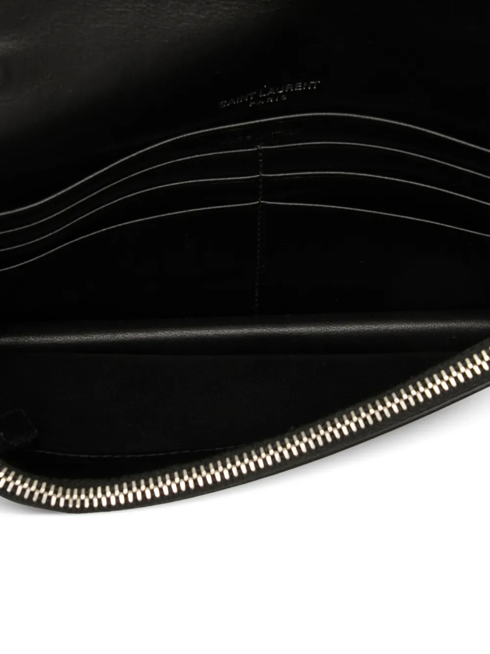 Pre-owned Saint Laurent 2019 Calfskin Star Print Classic Monogram Kate Tassel Wallet On Chain Crossbody Bag In Black