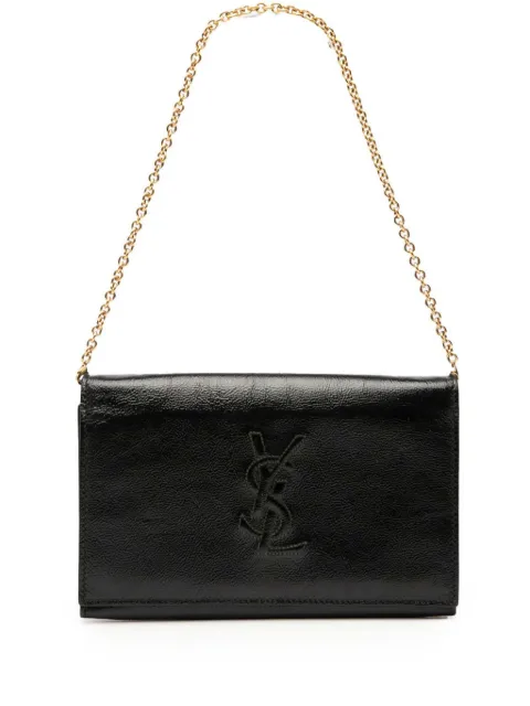 Saint Laurent Pre-Owned Belle de Jour 皱褶小牛皮搭链单肩包（2000-2012年典藏款）