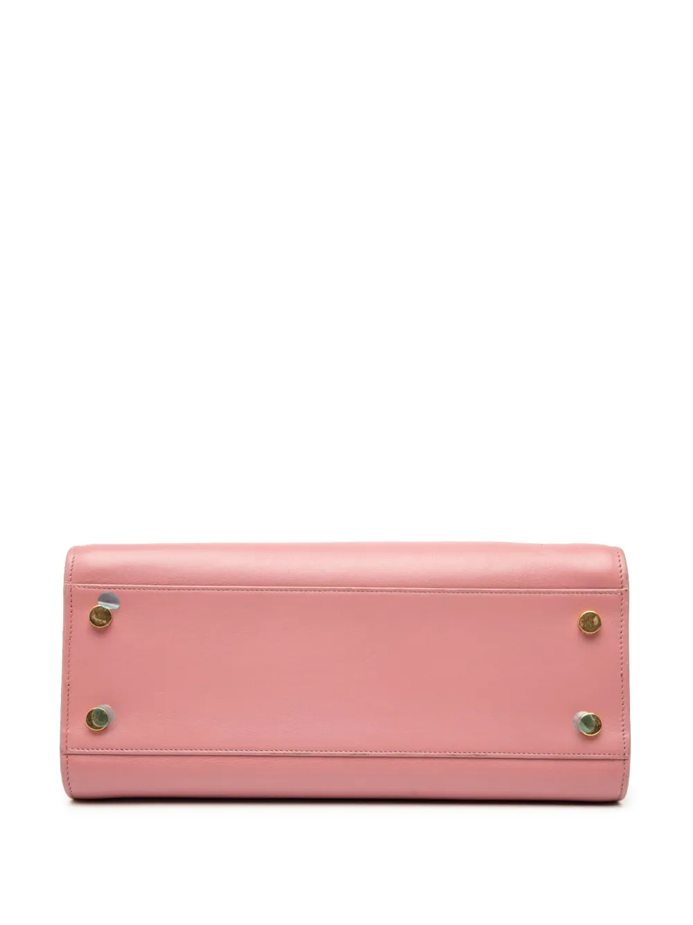 Pre-owned Saint Laurent 2014 Small Leather Monogram Cabas Satchel In Pink