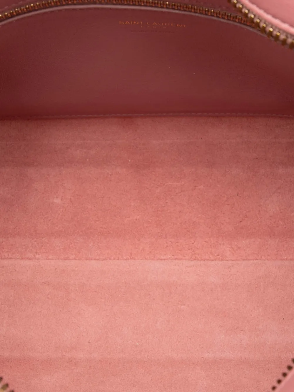 Pre-owned Saint Laurent 2014 Small Leather Monogram Cabas Satchel In Pink