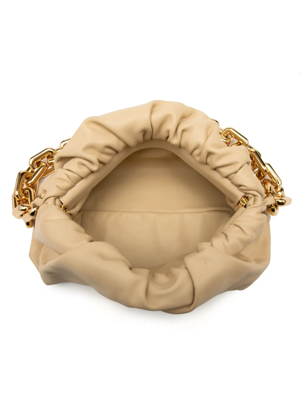 Pre-owned Bottega Veneta 2012-2025 Lambskin Chain Pouch Shoulder Bag In Brown