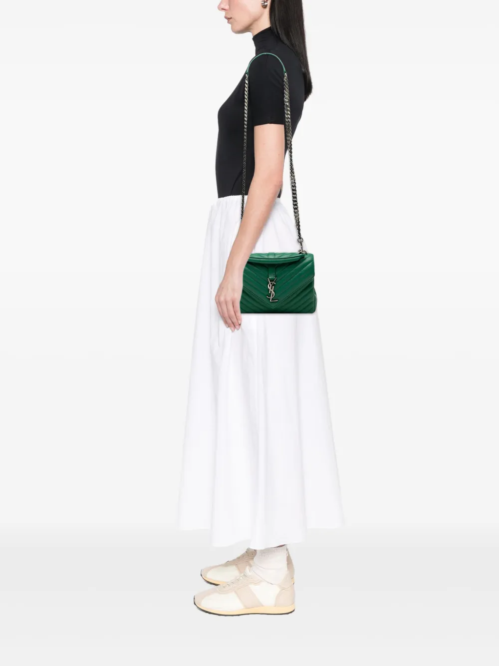 Saint Laurent Pre-Owned 2018 Medium Quilted Chevron Sheepskin College satchel | Pre-Owned | Image 2