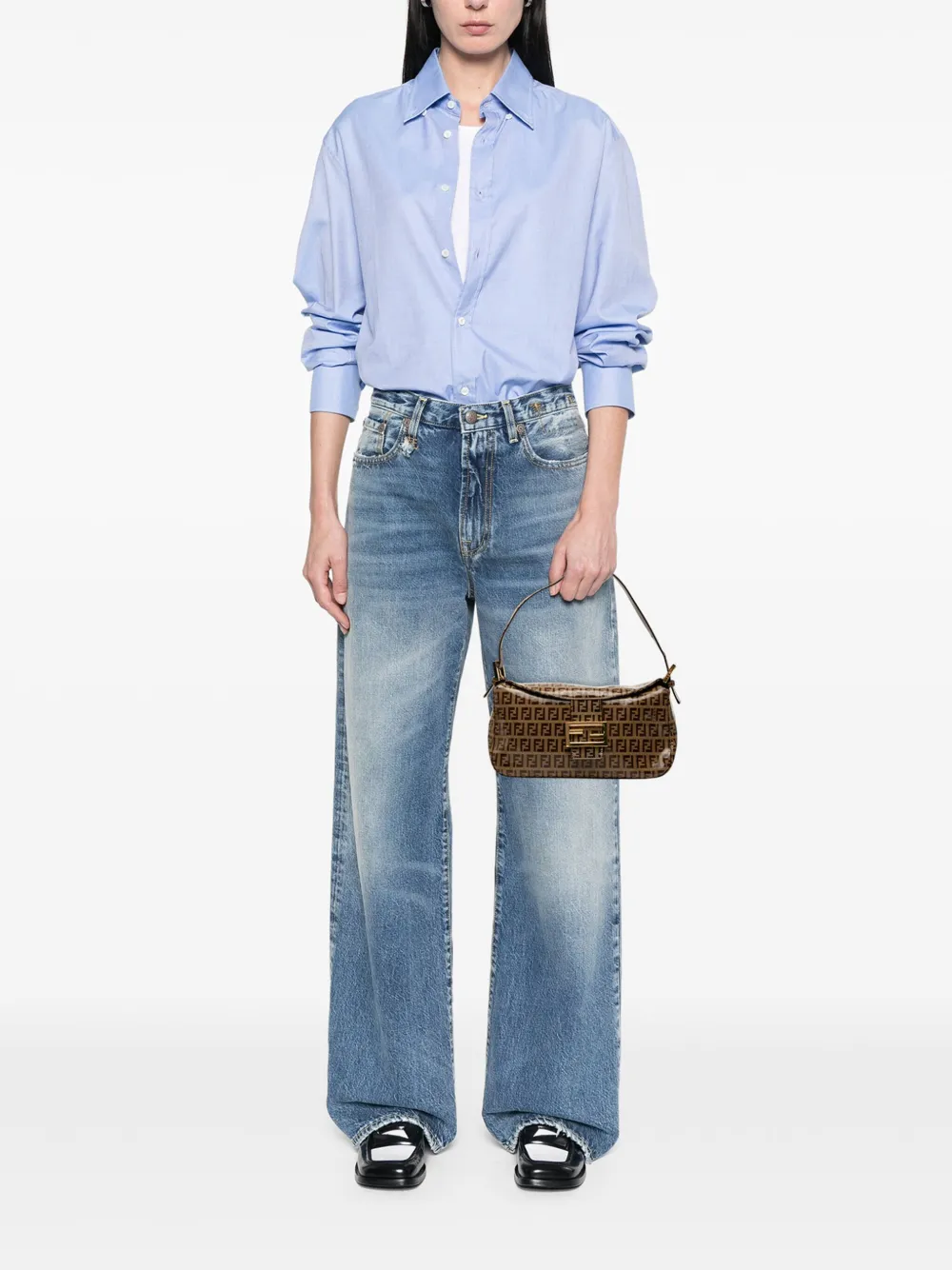 Fendi Pre-Owned 2000-2010 Zucchino Crystal Double Flap shoulder bag | Pre-Owned | Image 2