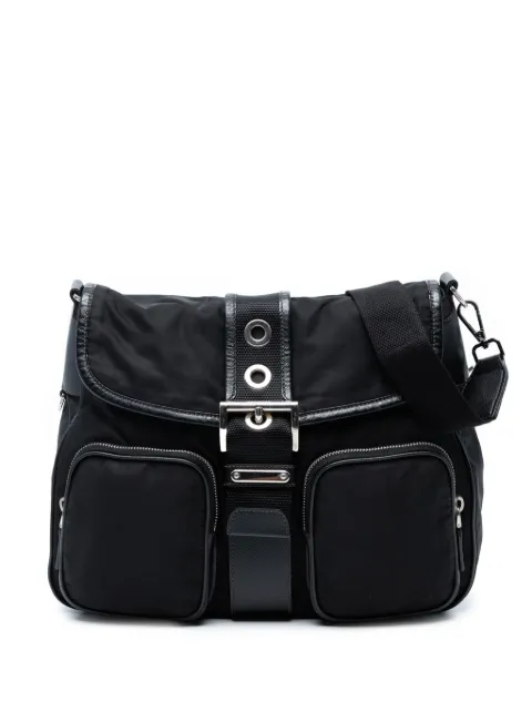 Prada Pre-Owned bolsa crossbody Trimmed Tessuto en Saffiano con hebilla 2013-2025
