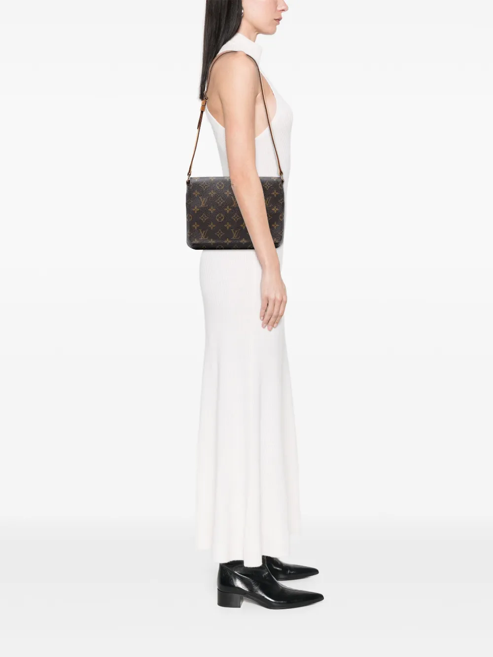 LOUIS VUITTON Pre-owned 1999 Monogram Musette Tango Short Strap Shoulder Bag In Brown