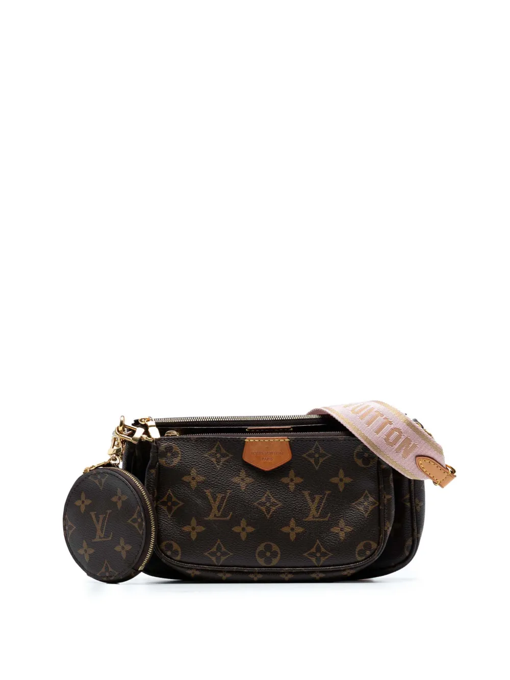 Pre-owned Louis Vuitton 2021 Monogram Multi Pochette Accessoires Satchel In Brown