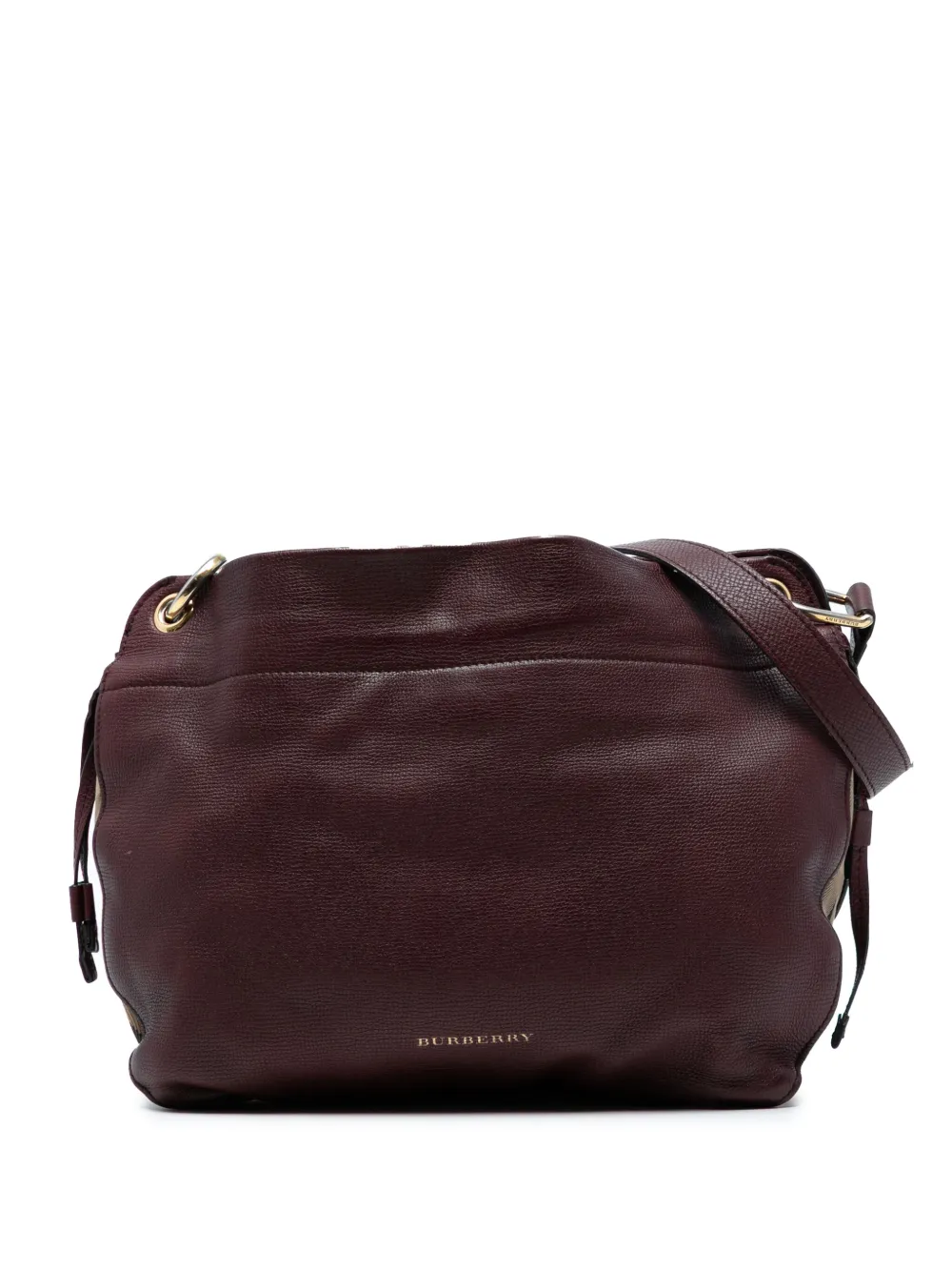 Burberry Pre-Owned 2000-2017 Small Grainy Calfskin and House Check Canvas Bingley crossbody bag - Rosso