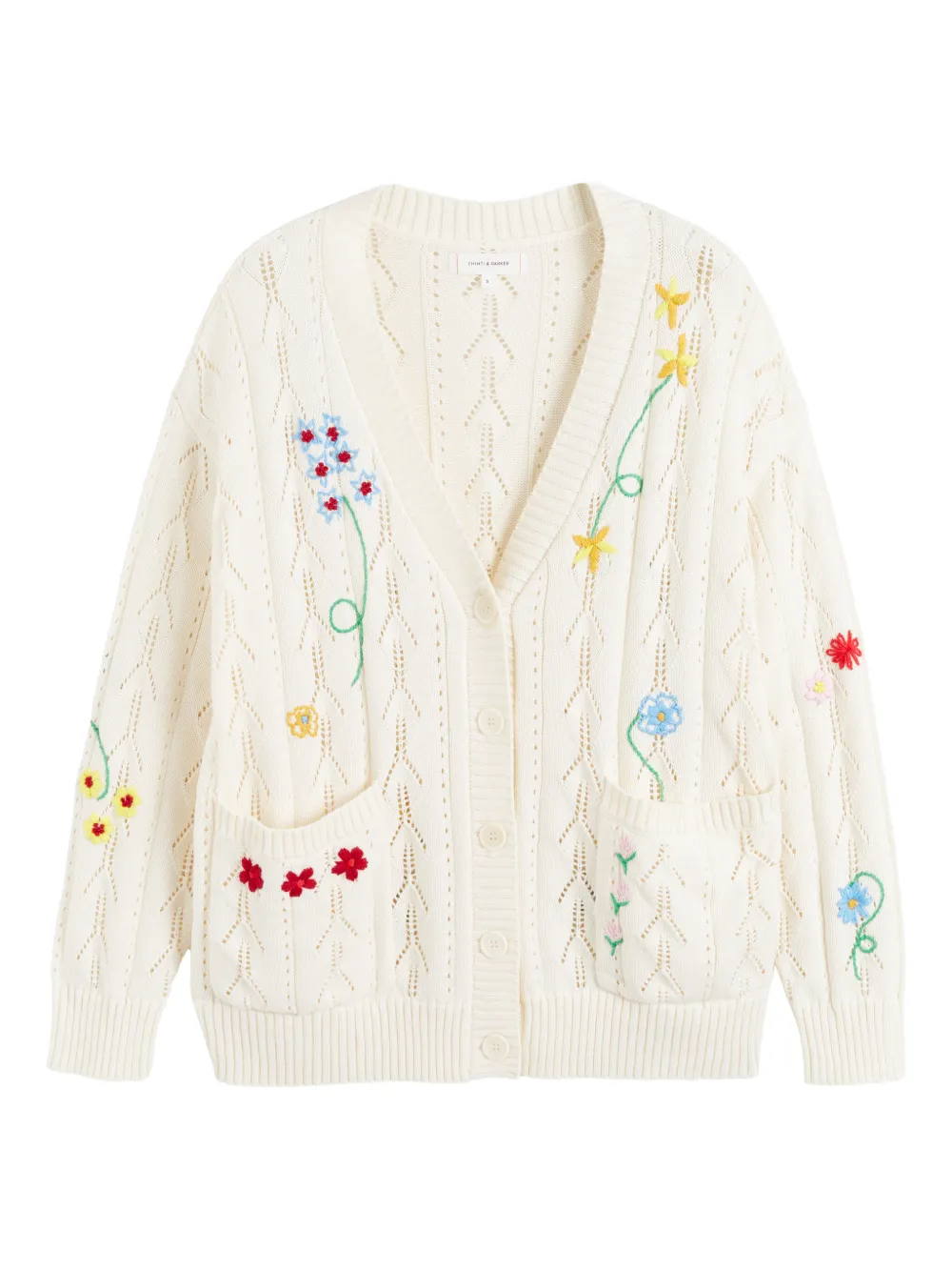 Chinti & Parker floral-embroidered cardigan