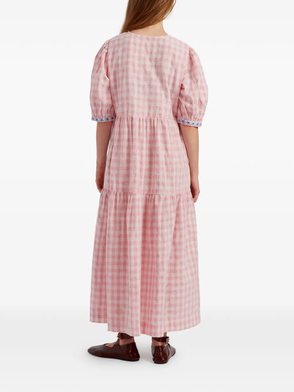 Gingham-Pattern Maxi Dress
