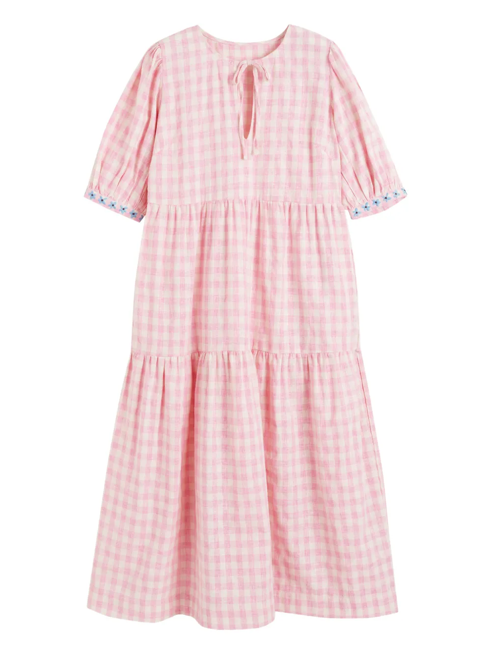 Gingham-Pattern Maxi Dress