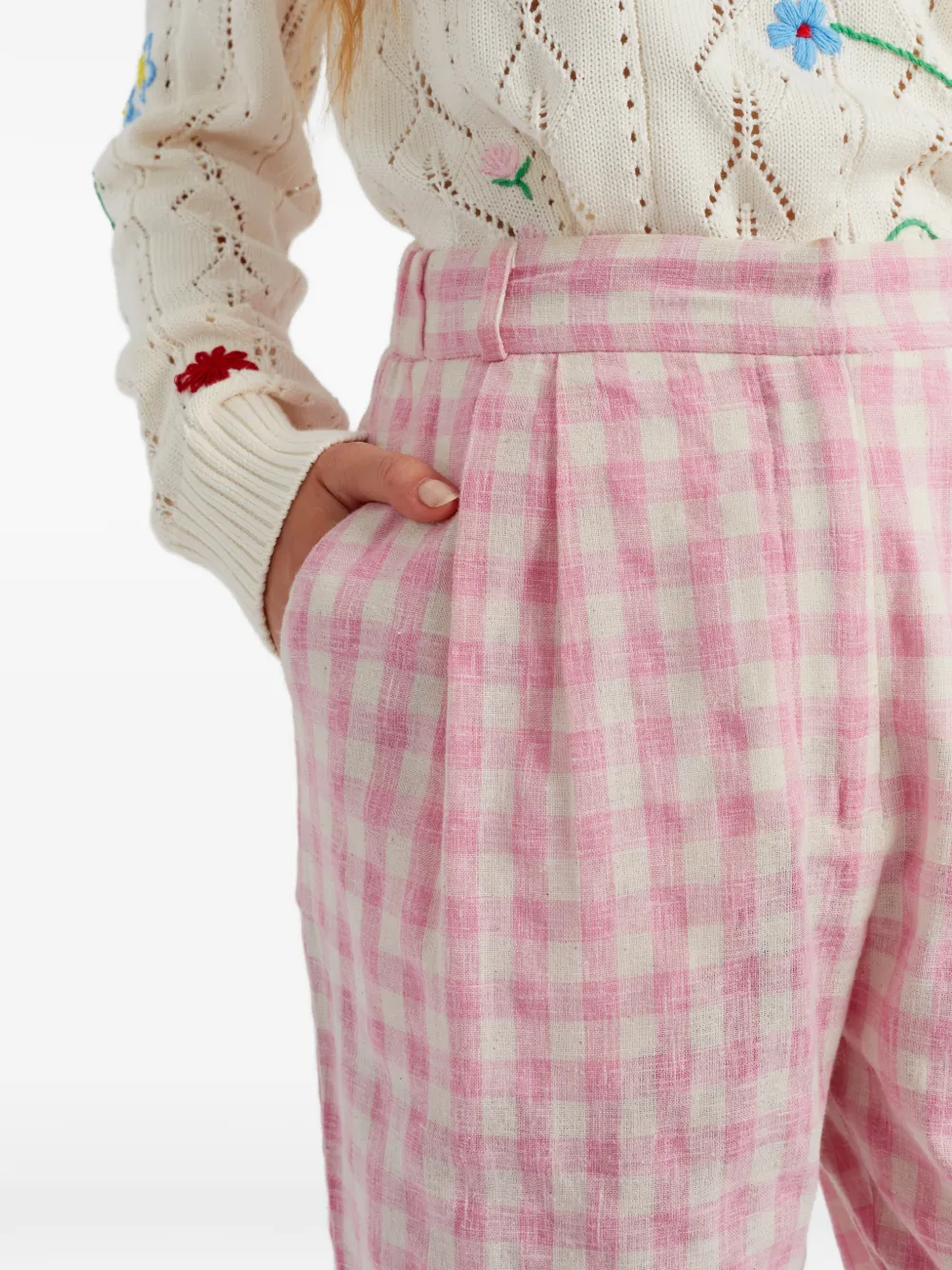 Chinti & Parker Broek met gingham-ruit Roze