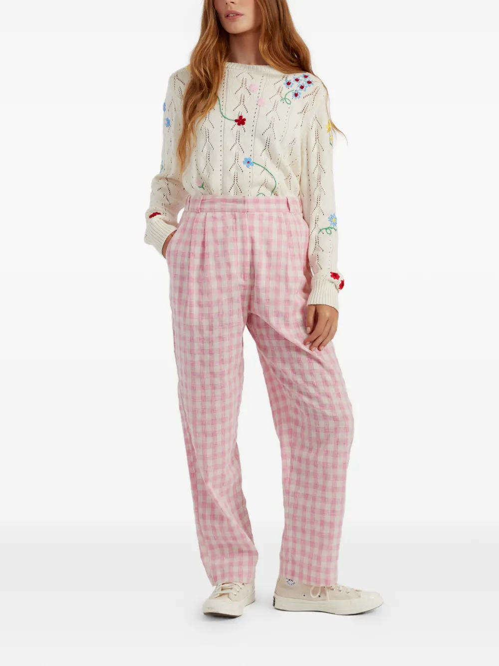 Chinti & Parker Broek met gingham-ruit Roze
