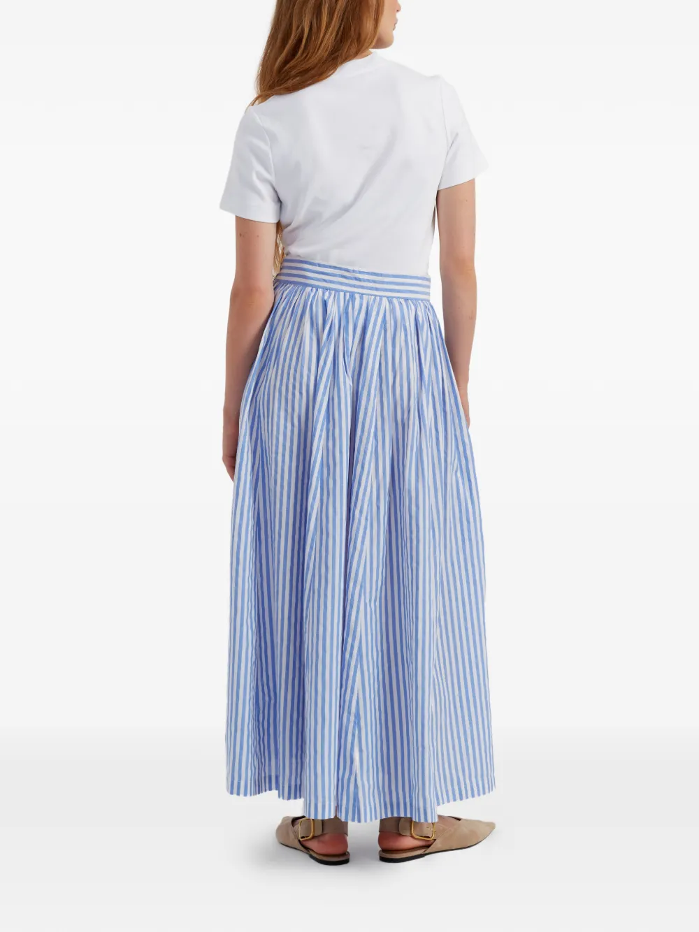  Chinti & Parker Striped Maxi Skirt - Blue 