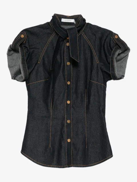 ZIMMERMANN denim tie neck shirt