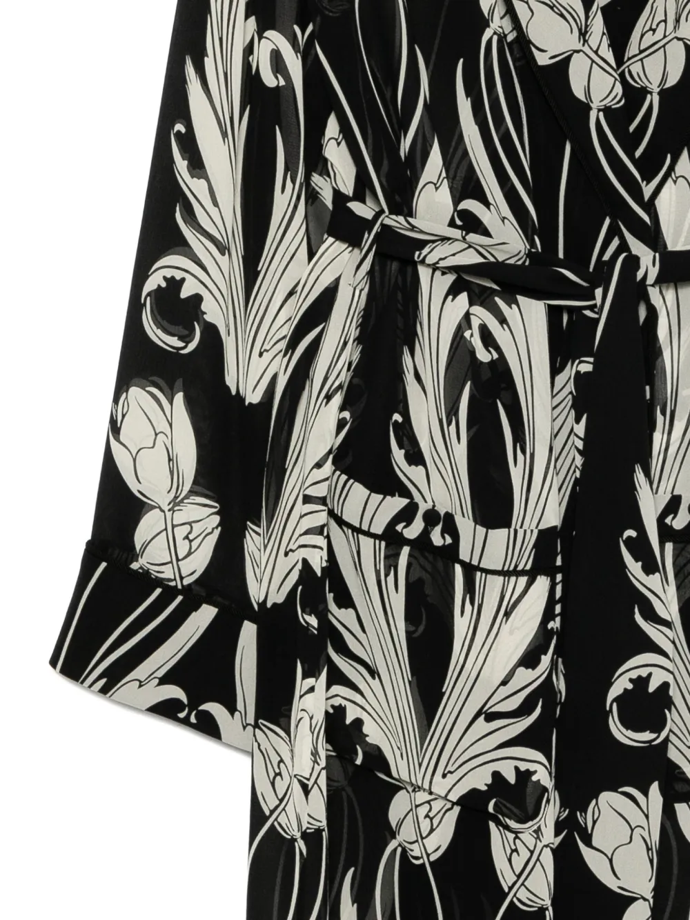  Monse Piped Robe Coat - Black 