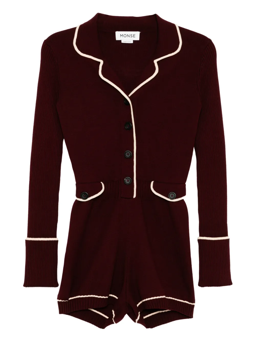 Monse combishort en maille | rouge | Image 1