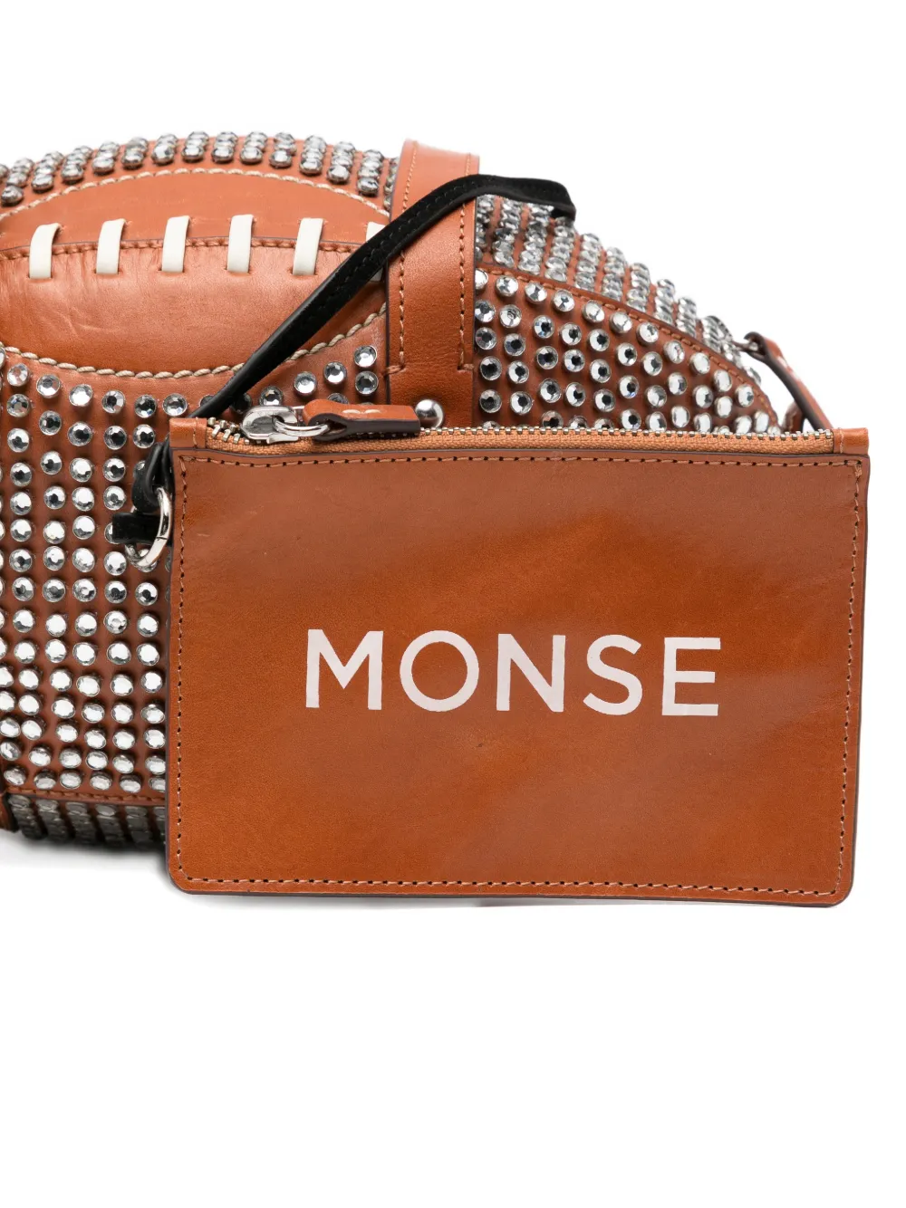 Monse Football Shoulder Bag In Brown
