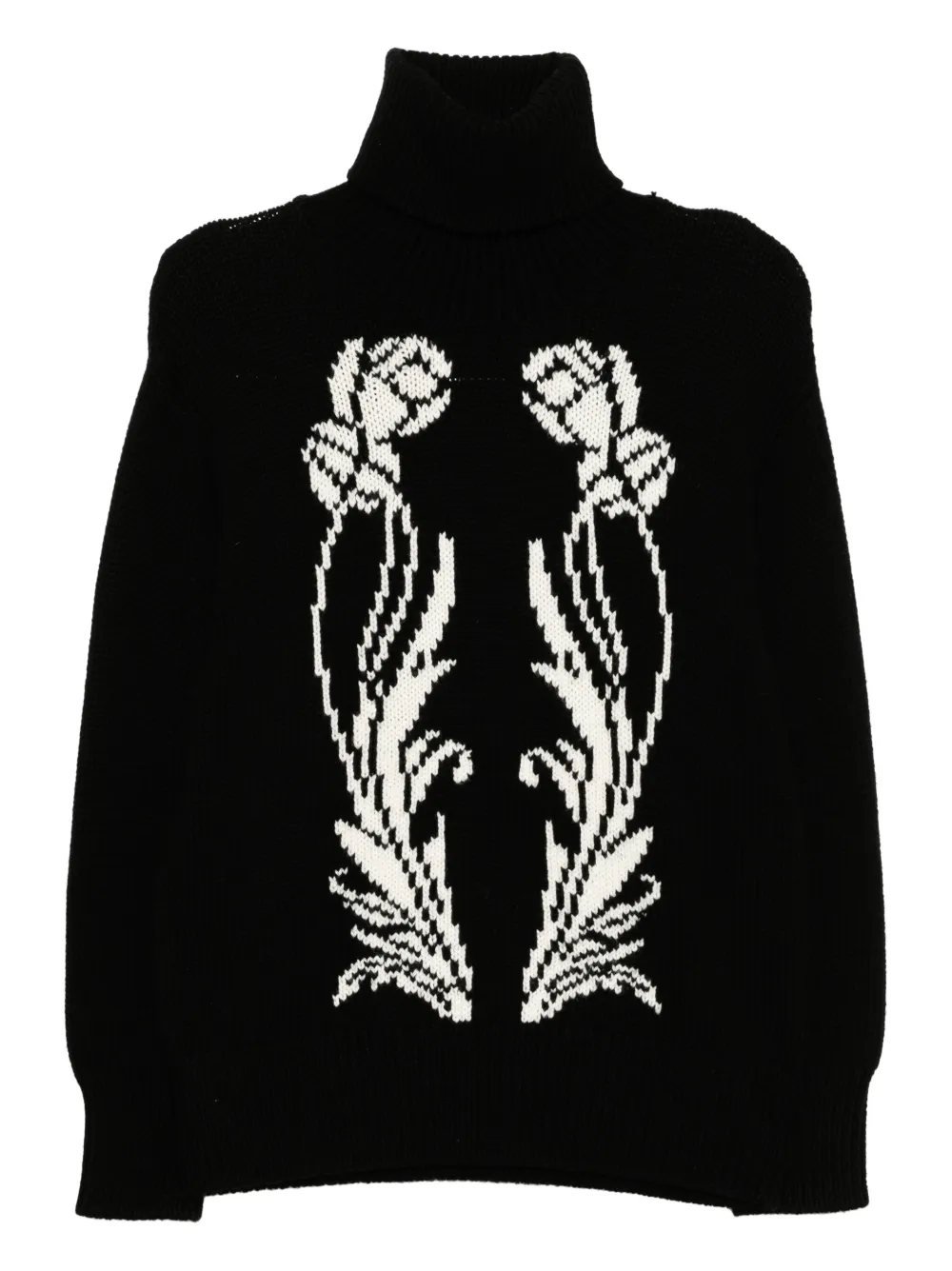 Monse Art Deco-intarsia Knit Jumper In Black