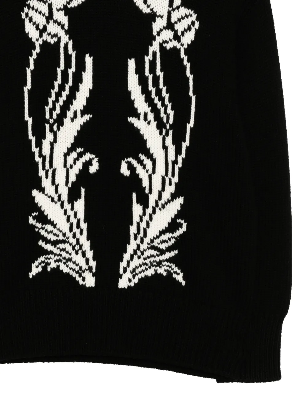 Monse Art Deco-intarsia Knit Jumper In Black