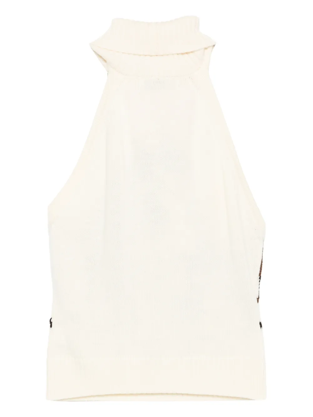 Monse Fair-isle haltertop Beige